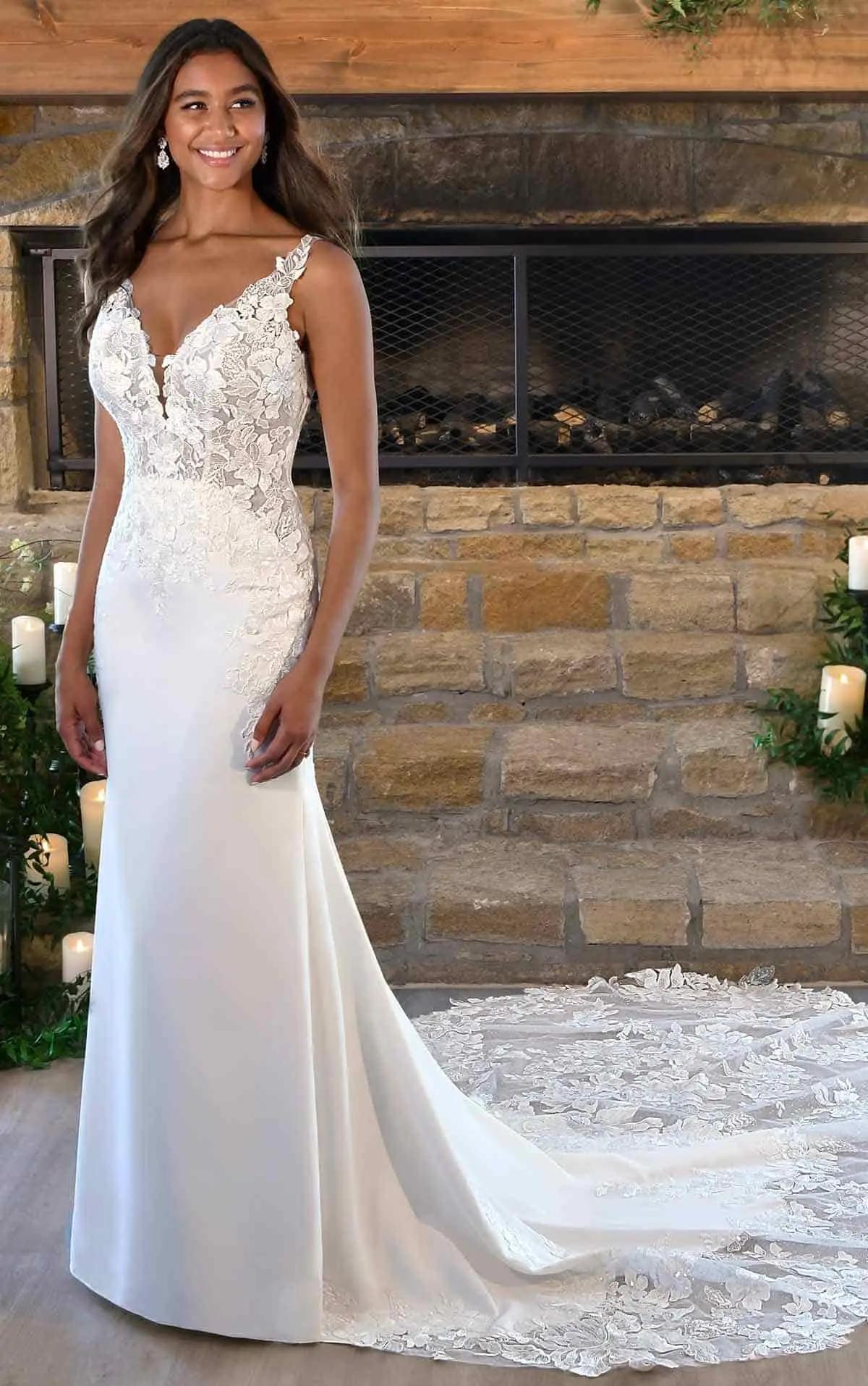 Photo of model wearing a Stella York wedding gown
