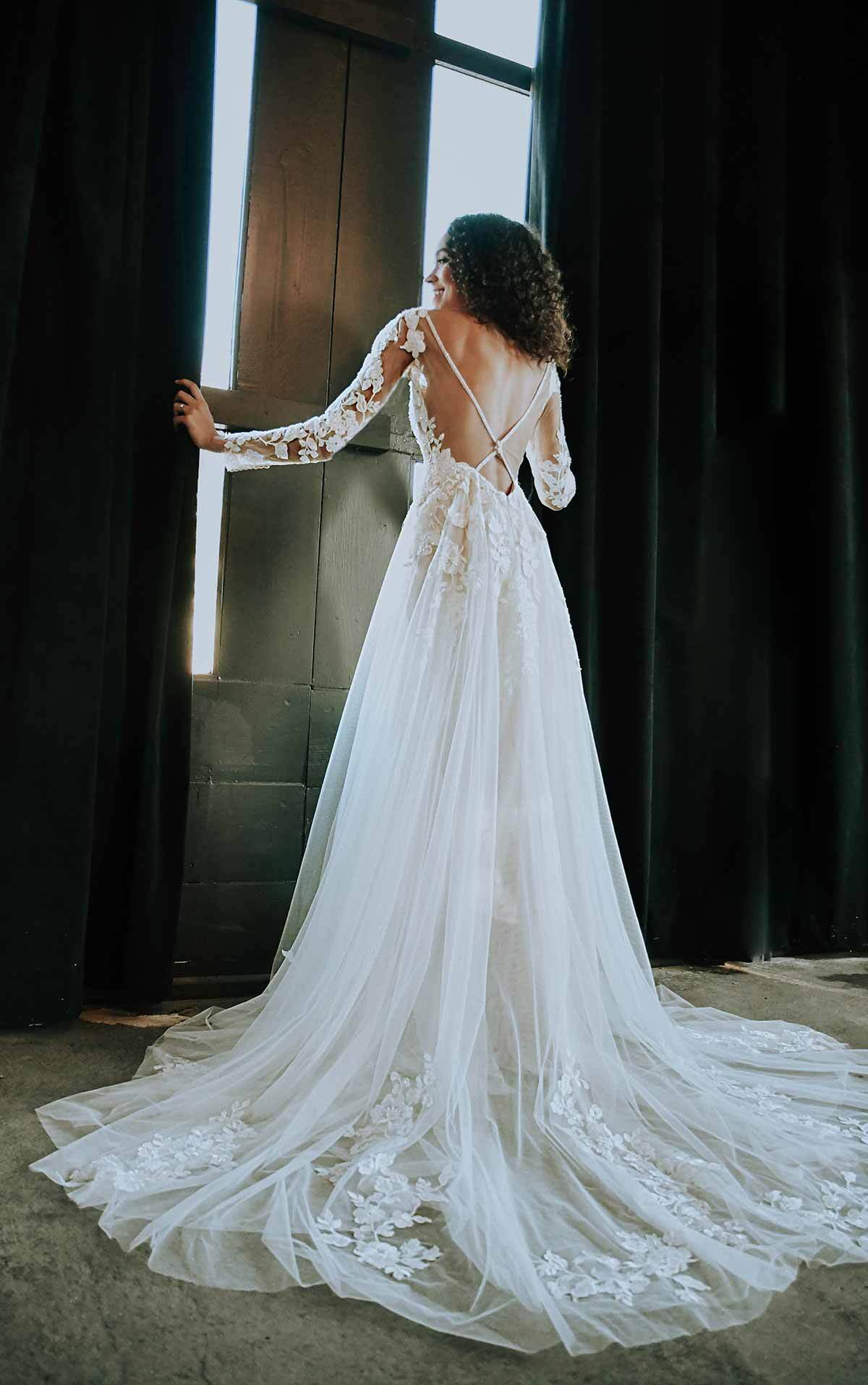 Long-Sleeved Wedding Dress with Open-Back by Stella York